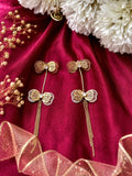Twin Bow Tassel Earrings